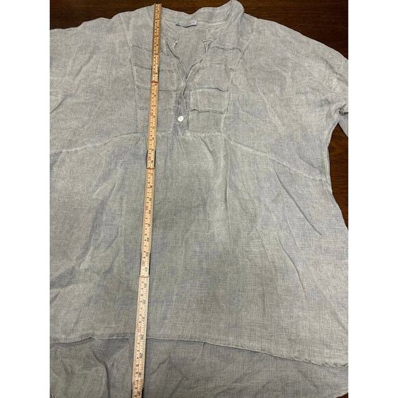 Linen Lagenlook Resort Beach Cottagecore Spring Top Women XL Neutral Italy Light - Picture 6 of 7